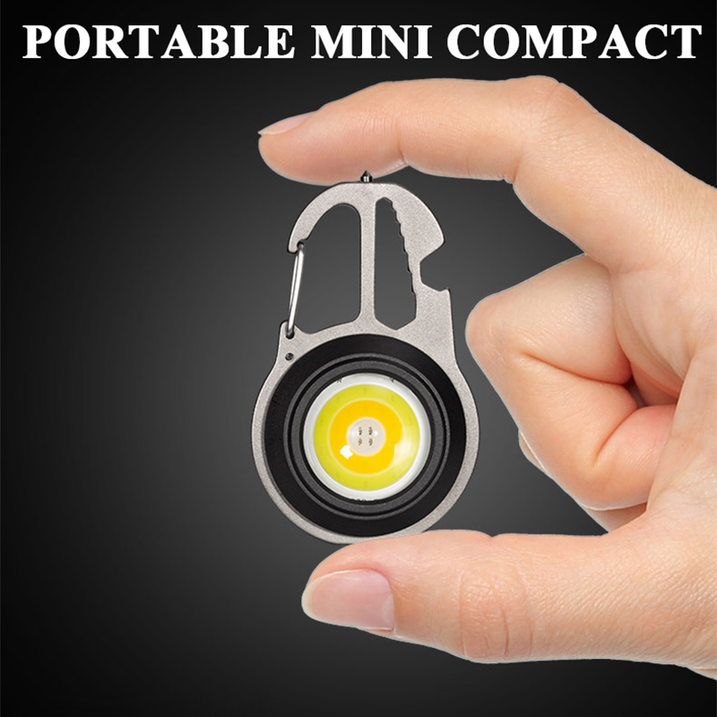 Mini Flashlight USB Rechargeable LED Light Keychain Light Multifunctional Torch Portable Work Light