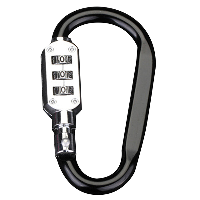 3 Digit Password Lock Carabiner Outdoor Kit Camping Locking Survival Gear Mountaineering Hiking Screw Lock Hanging Hook Buckle
