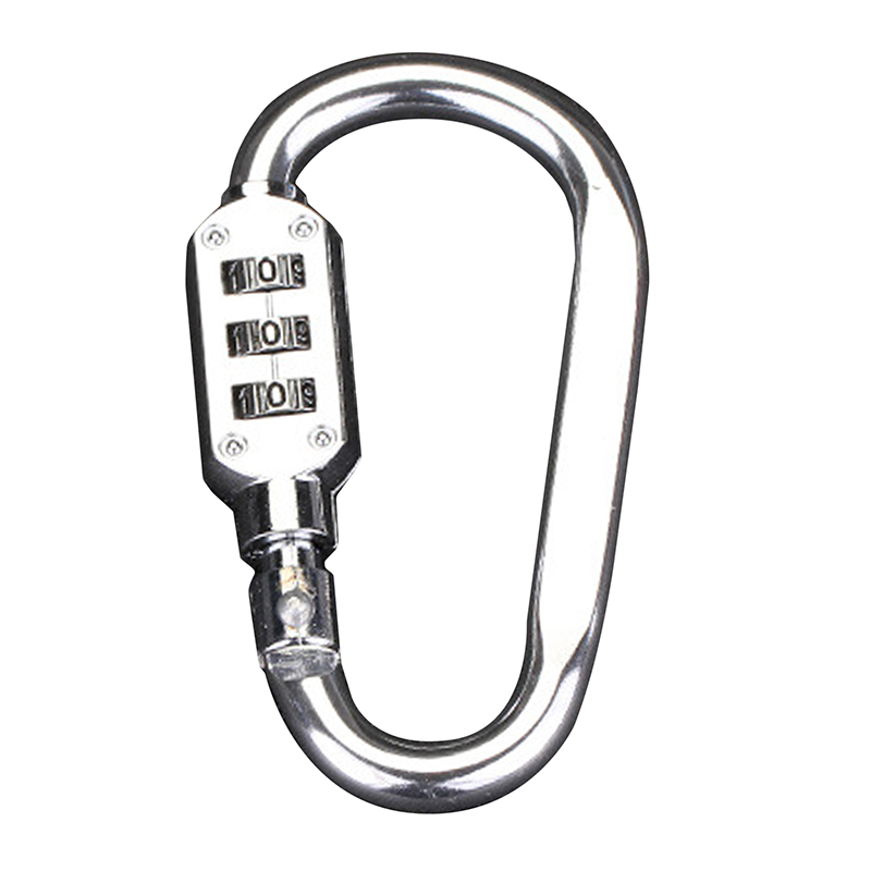 3 Digit Password Lock Carabiner Outdoor Kit Camping Locking Survival Gear Mountaineering Hiking Screw Lock Hanging Hook Buckle