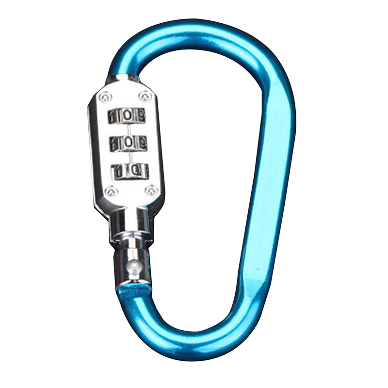 3 Digit Password Lock Carabiner Outdoor Kit Camping Locking Survival Gear Mountaineering Hiking Screw Lock Hanging Hook Buckle