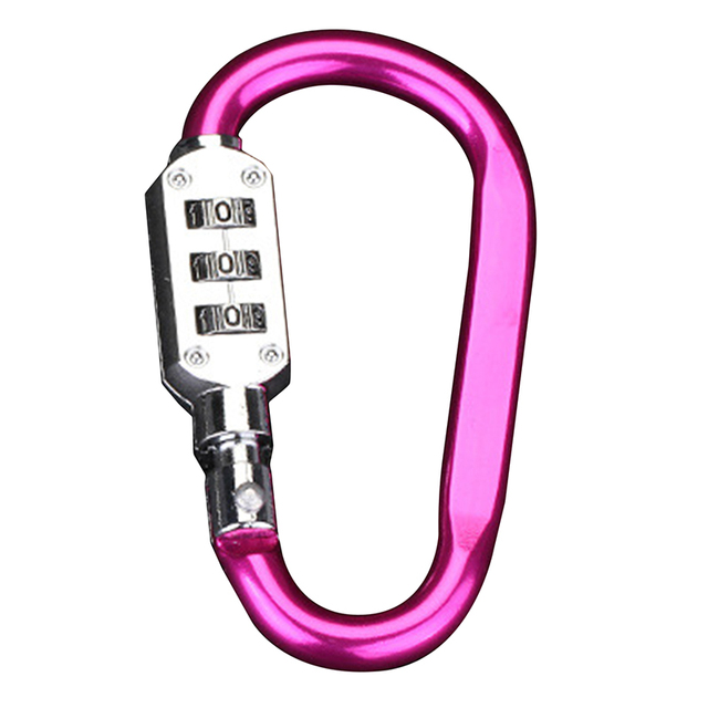3 Digit Password Lock Carabiner Outdoor Kit Camping Locking Survival Gear Mountaineering Hiking Screw Lock Hanging Hook Buckle