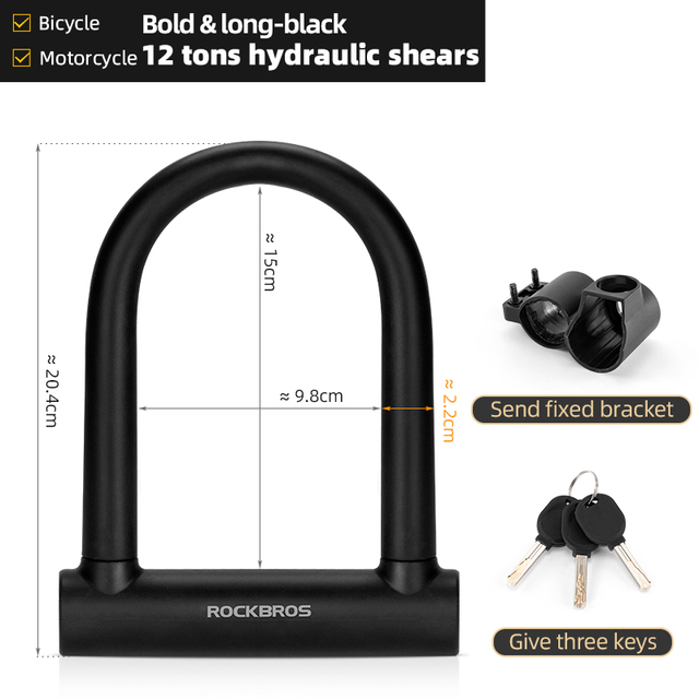 Sports Bike Lock Anti-theft Cycling U-Shape Lock Motorcycle Alloy Bold Scooter Lock Bicycle Accessories