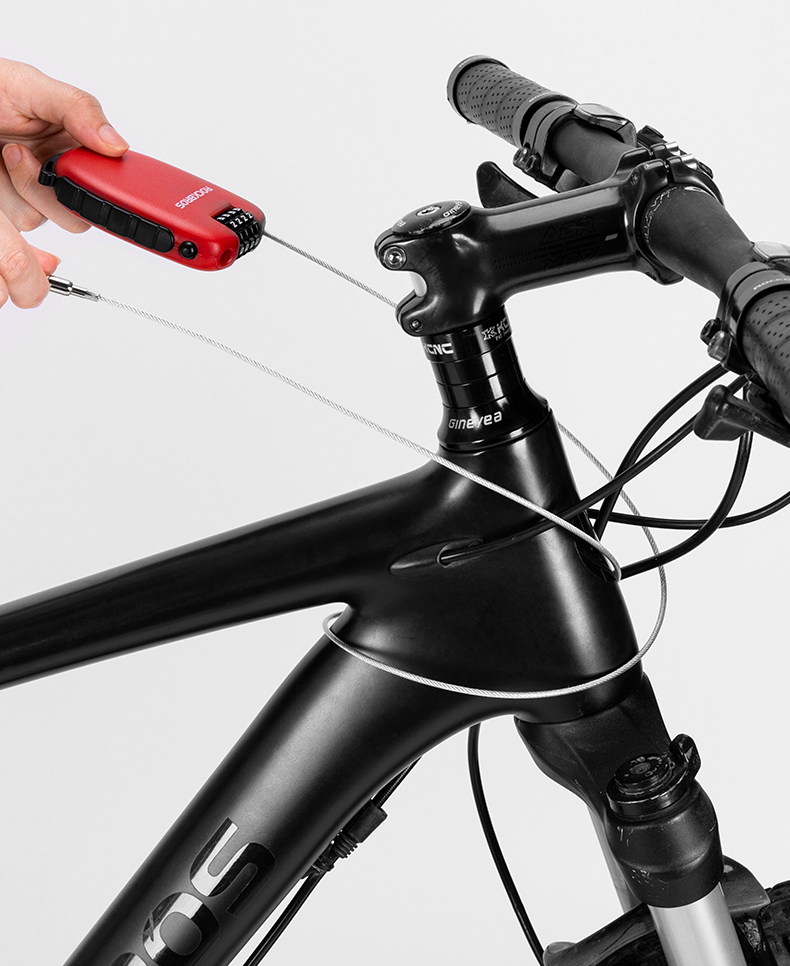 Telescopic Bicycle Lock Anti-theft bike Lock Cable Helmet Lock Chain Backpack Cycling Password Lock Bike Accessories