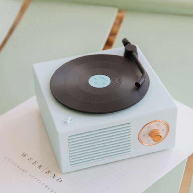 Vinyl Record Player Bluetooth Speaker Wireless Mini Stereo Portable Multi-Function