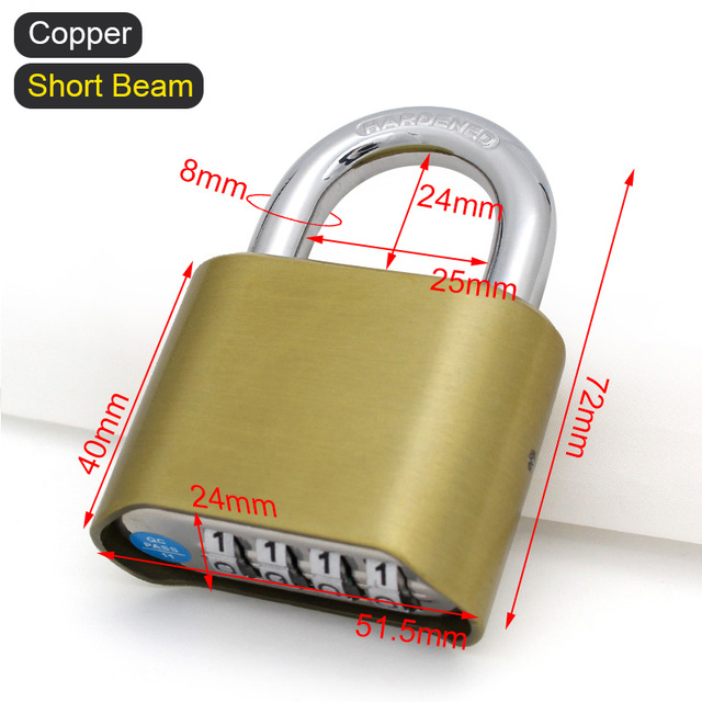 Big 4 Digit Combination Lock Shackle Outdoor Waterproof Padlock for School Gym Locker Gate Hasp Storage Box Fence Case Door Lock