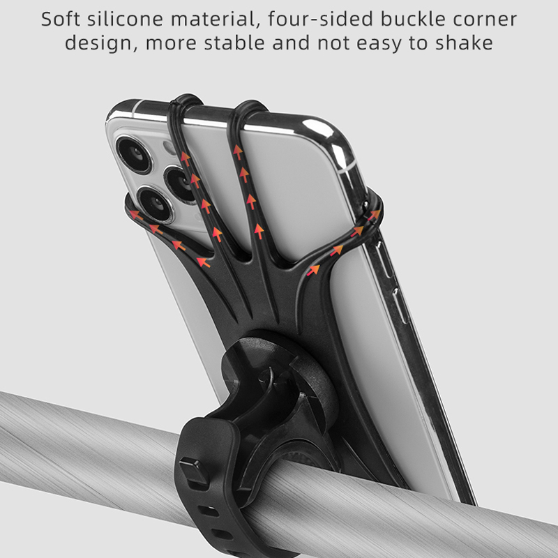 Elastic Silicone Bike Phone Holder Adjustable For Most Phone Bicycle Stand Scooter Motorcycle Mount Support Handlebar Mobile Accessories