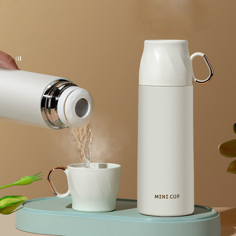 Intelligent Thermos Cup Male Female Students With Cover Can Drink Water Cup Cover With Small Cup Large Capacity Tea Cup Portable