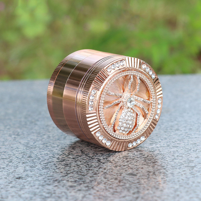 Kitchen & Dining room appliances HORNET Tobacco Grinder Diamond Spider Style 50MM 4 Piece With Pollen Catcher Durable Zinc Alloy Spice Heavy Duty Herb Grinders