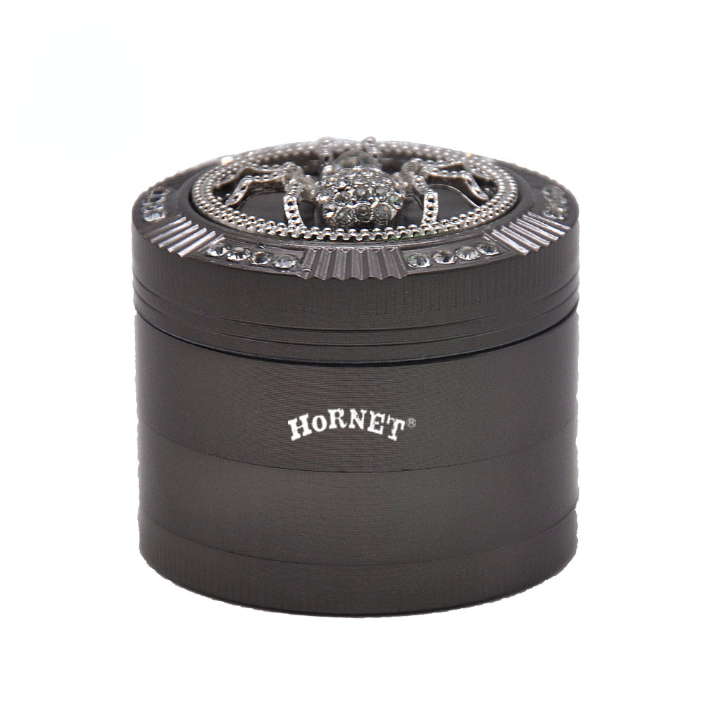 Kitchen & Dining room appliances HORNET Tobacco Grinder Diamond Spider Style 50MM 4 Piece With Pollen Catcher Durable Zinc Alloy Spice Heavy Duty Herb Grinders