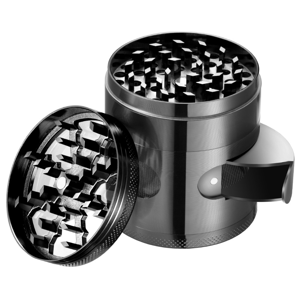 Kitchen & Dining room appliances Herb Grinder 4 piece set Tobacco Crusher With Pollen Scraper Premium Zinc alloy Hollow 2.3inch Diameter Cocina Cooking Gadget