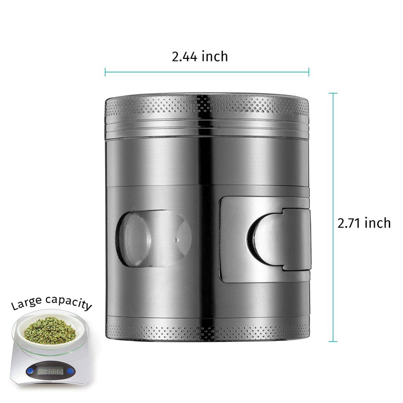Kitchen & Dining room appliances Herb Grinder 4 piece set Tobacco Crusher With Pollen Scraper Premium Zinc alloy Hollow 2.3inch Diameter Cocina Cooking Gadget