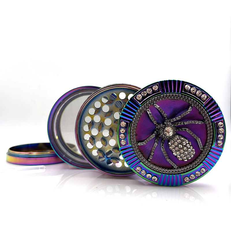 Kitchen & Dining room appliances New Style Tobacco Grinder Frog Shape 4 Layers 63mm Rainbow Color Zinc Alloy Herb Grinder for Smoking Weed Tobacco Crusher