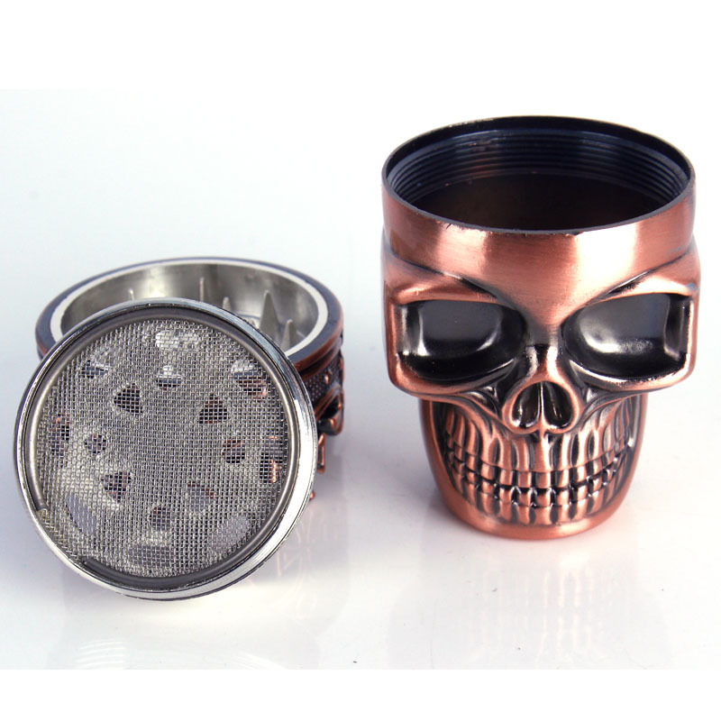 Kitchen & Dining room appliances Metal Skull Ghost Head Triple Layer Zinc Alloy Manual Tobacco Grinder Weed