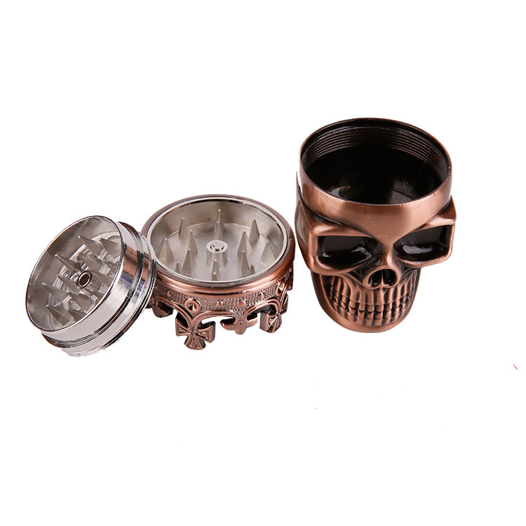 Kitchen & Dining room appliances Metal Skull Ghost Head Triple Layer Zinc Alloy Manual Tobacco Grinder Weed