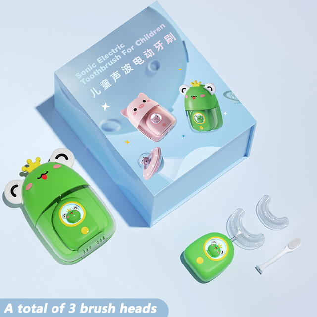 Kids Sonic Electric Toothbrush Cartoon Pattern Toothbrush Soft Silicone Brush Head Automatic Children Electric Toothbrush