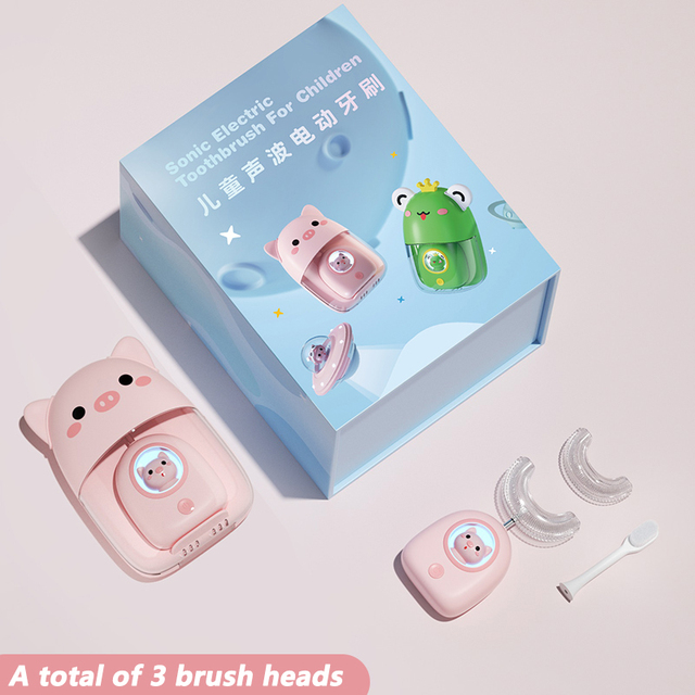 Kids Sonic Electric Toothbrush Cartoon Pattern Toothbrush Soft Silicone Brush Head Automatic Children Electric Toothbrush