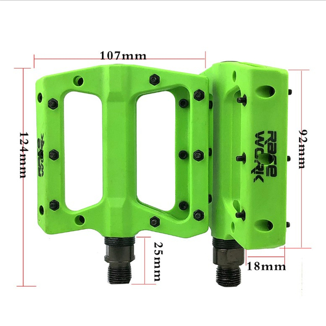 Bicycle Nylon Pedals Mtb Contact Automatic Flat Mountain Platform Racing Bike foot hold footrest Bicycle Accessories