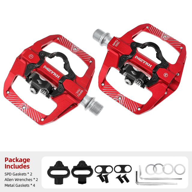 Outdoor Mountain Bike Pedals Dual Function  Sided Pedals Plat & SPD Clipless Pedal  Sealed Bearings 9/16" Bicycle Pedals