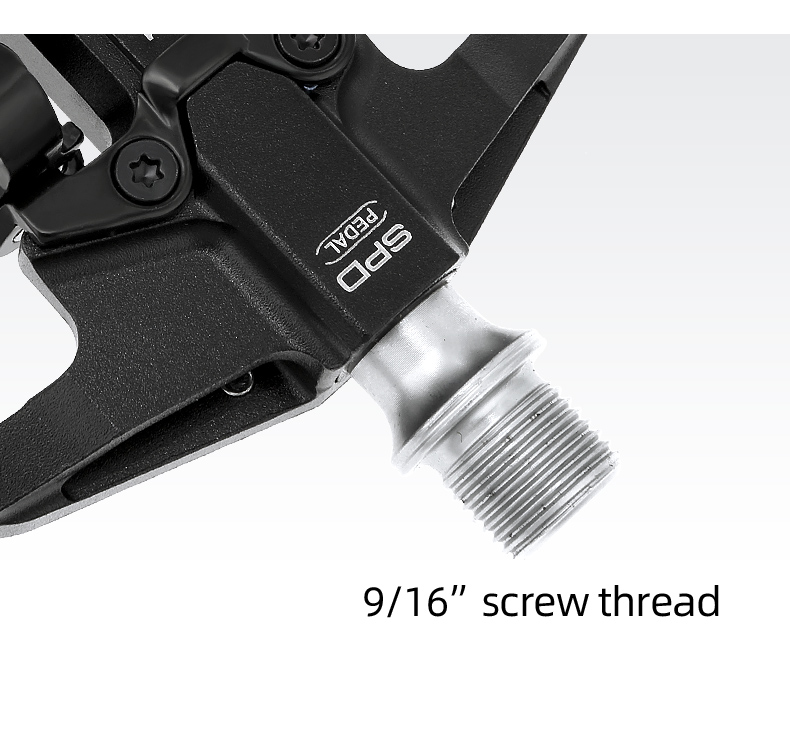 Outdoor Mountain Bike Pedals Dual Function  Sided Pedals Plat & SPD Clipless Pedal  Sealed Bearings 9/16" Bicycle Pedals