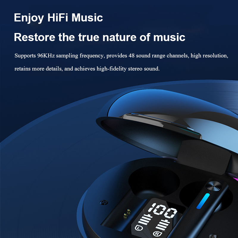 T15 Bluetooth Earphones Sport Waterproof Earphones with Mirror Music Wireless Headphones HiFi Stereo Music Headset  with Mic