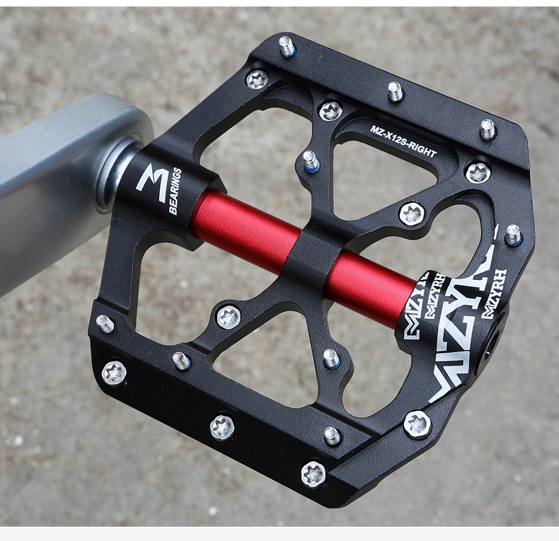 Bicycle Pedals Ultralight Anti-slip CNC BMX MTB Road Bike Pedal Cycling 3 Sealed Bearing Bike Pedals  X12S-Anode