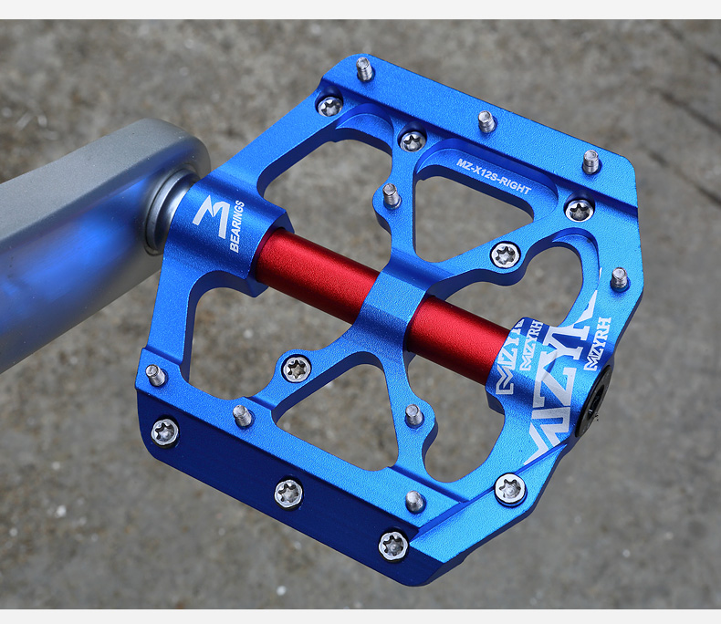 Bicycle Pedals Ultralight Anti-slip CNC BMX MTB Road Bike Pedal Cycling 3 Sealed Bearing Bike Pedals  X12S-Anode