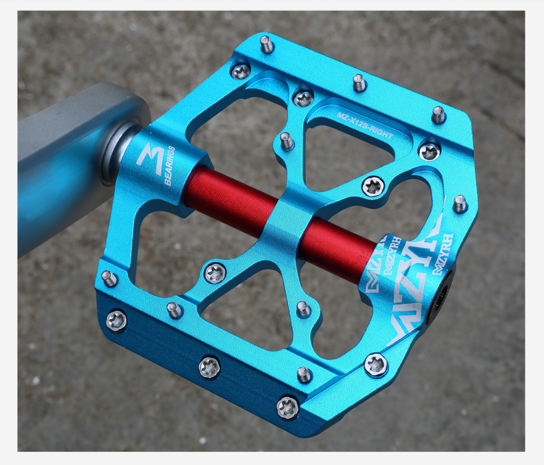 Bicycle Pedals Ultralight Anti-slip CNC BMX MTB Road Bike Pedal Cycling 3 Sealed Bearing Bike Pedals  X12S-Anode