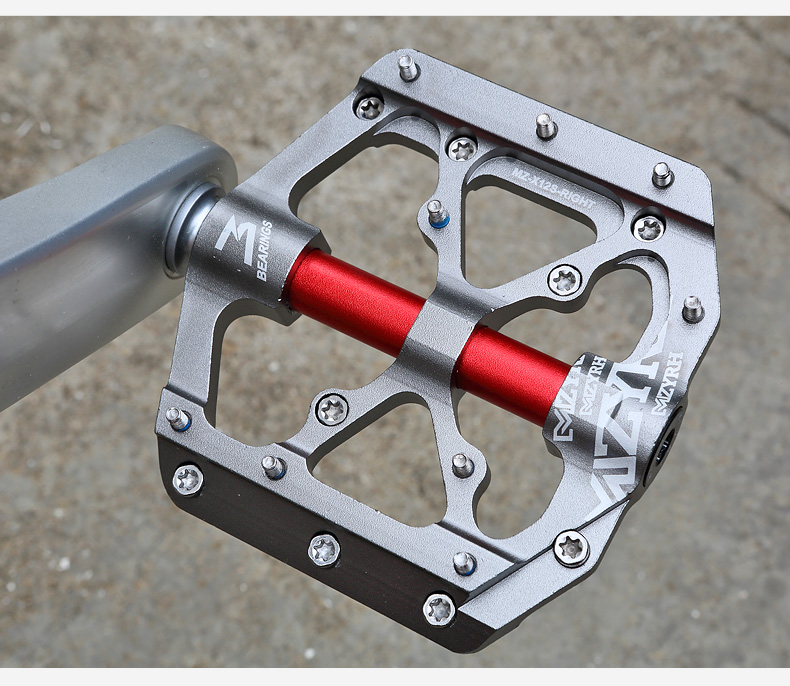 Bicycle Pedals Ultralight Anti-slip CNC BMX MTB Road Bike Pedal Cycling 3 Sealed Bearing Bike Pedals  X12S-Anode