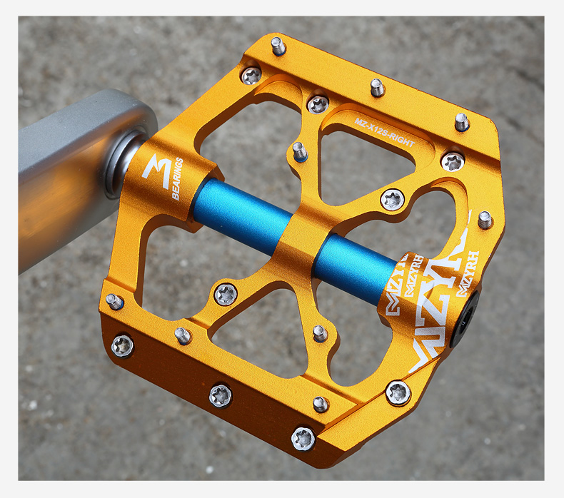 Bicycle Pedals Ultralight Anti-slip CNC BMX MTB Road Bike Pedal Cycling 3 Sealed Bearing Bike Pedals  X12S-Anode