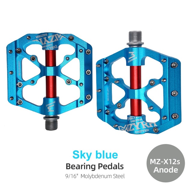 Bicycle Pedals Ultralight Anti-slip CNC BMX MTB Road Bike Pedal Cycling 3 Sealed Bearing Bike Pedals  X12S-Anode