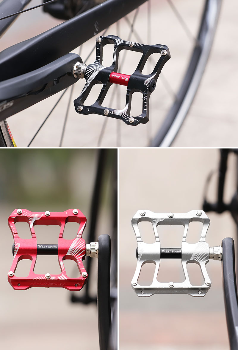 MTB Bike Pedals 2 Bearing Aluminum Alloy Bicycle Pedals Anti-slip Road BMX Universal Footrest Cycling Accessories
