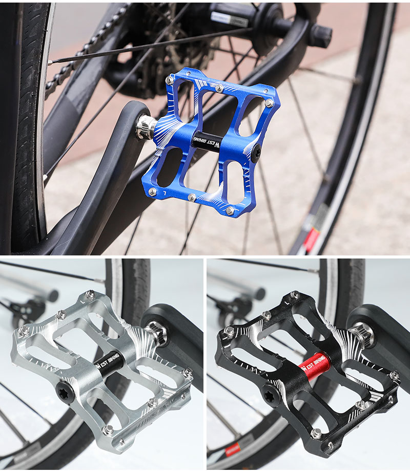 MTB Bike Pedals 2 Bearing Aluminum Alloy Bicycle Pedals Anti-slip Road BMX Universal Footrest Cycling Accessories
