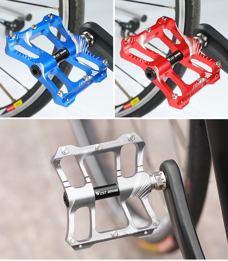 MTB Bike Pedals 2 Bearing Aluminum Alloy Bicycle Pedals Anti-slip Road BMX Universal Footrest Cycling Accessories