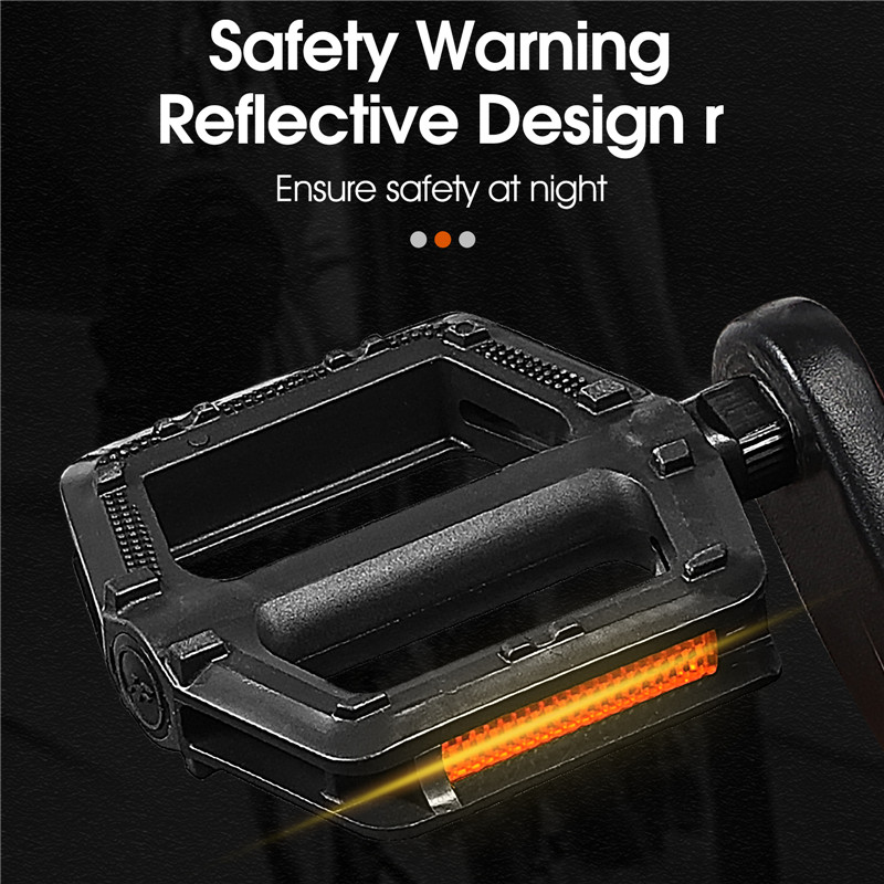 Bicycle Pedals Ultralight MTB Road Pedal Cycling Mountain Bike Anti-Slip Nylon Pedals Safety Warning Bike Reflectors