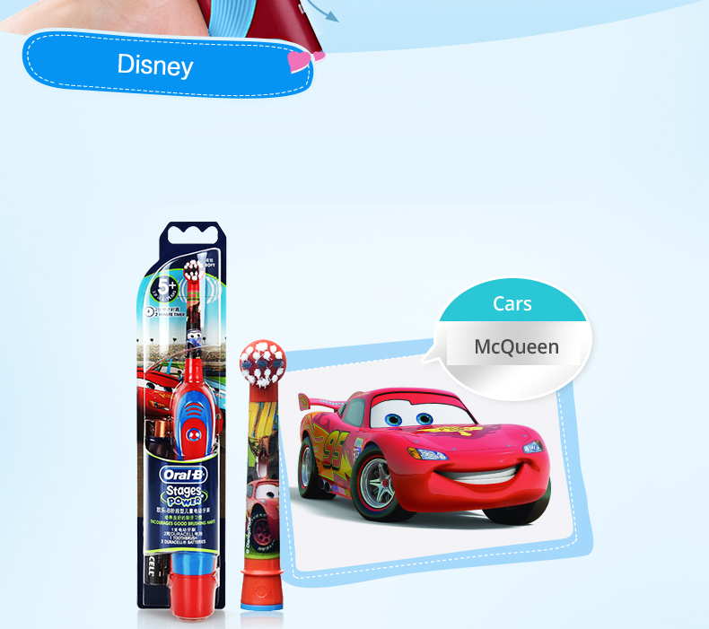 Oral-B Children Electric Toothbrush Deep Clean Waterproof  Kids Toothbrush Replace Heads For boys or girls  AA battery Powered