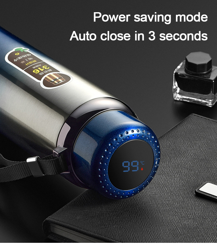 Creative Smart Digital TInsulation Bottle Stainless Steel Digital Thermos Mug Male And Female Student Portable Water Cup