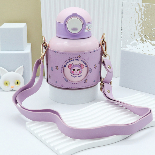 1pc New potbelly Thermos cup Ladies high appearance level water cup Girls students straw kids cup girls 316 stainless steel