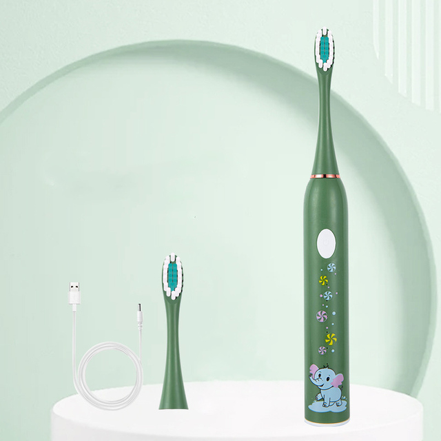 Sonic Children's Electric Toothbrush Kids 3 To 15 Years Old Oral Care Cartoon Animal Pattern Elephant USB Charging Tooth Brush