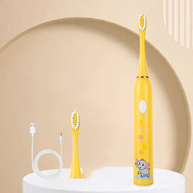 Sonic Children's Electric Toothbrush Kids 3 To 15 Years Old Oral Care Cartoon Animal Pattern Elephant USB Charging Tooth Brush