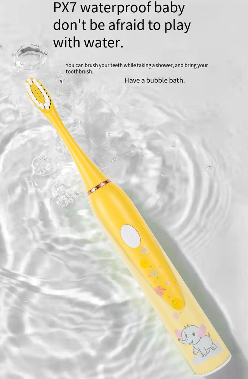 Sonic Children's Electric Toothbrush Kids 3 To 15 Years Old Oral Care Cartoon Animal Pattern Elephant USB Charging Tooth Brush