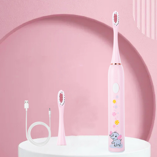 Sonic Children's Electric Toothbrush Kids 3 To 15 Years Old Oral Care Cartoon Animal Pattern Elephant USB Charging Tooth Brush