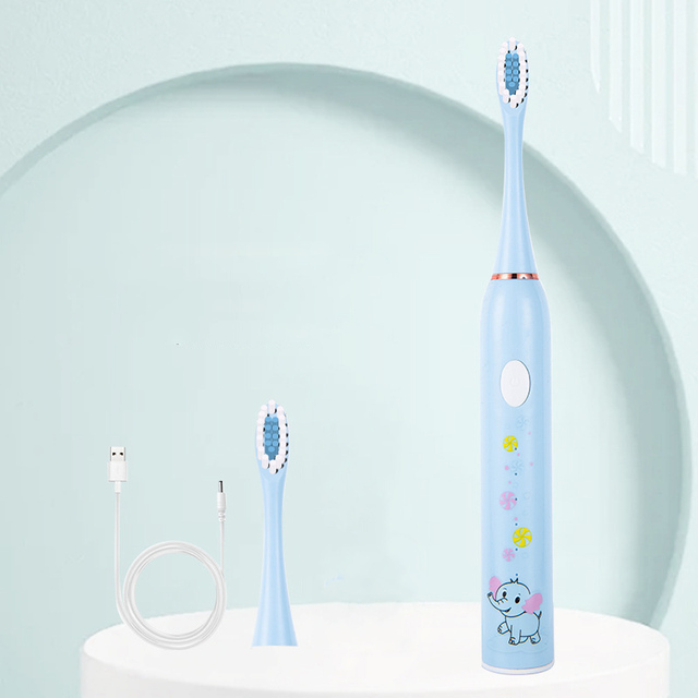 Sonic Children's Electric Toothbrush Kids 3 To 15 Years Old Oral Care Cartoon Animal Pattern Elephant USB Charging Tooth Brush