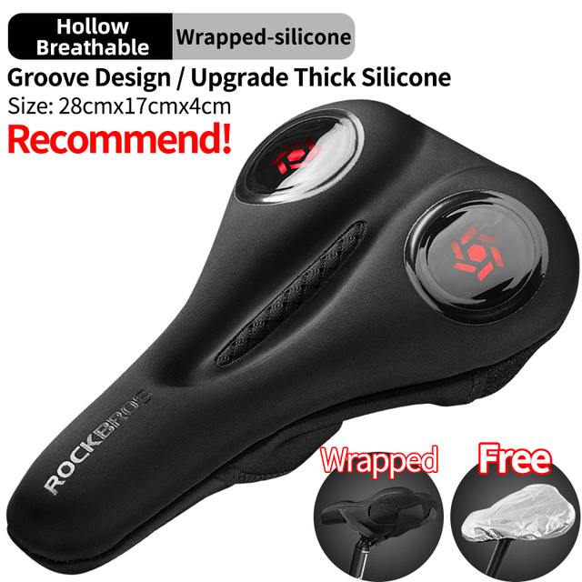 Outdoor MTB Bicycle Saddle Cover Liquid Silicone Gels Saddle Cover Hollow Breathable Comfortable Soft Cycling Seat Accessories