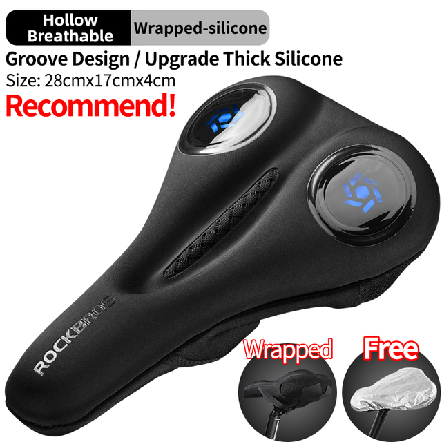 Outdoor MTB Bicycle Saddle Cover Liquid Silicone Gels Saddle Cover Hollow Breathable Comfortable Soft Cycling Seat Accessories