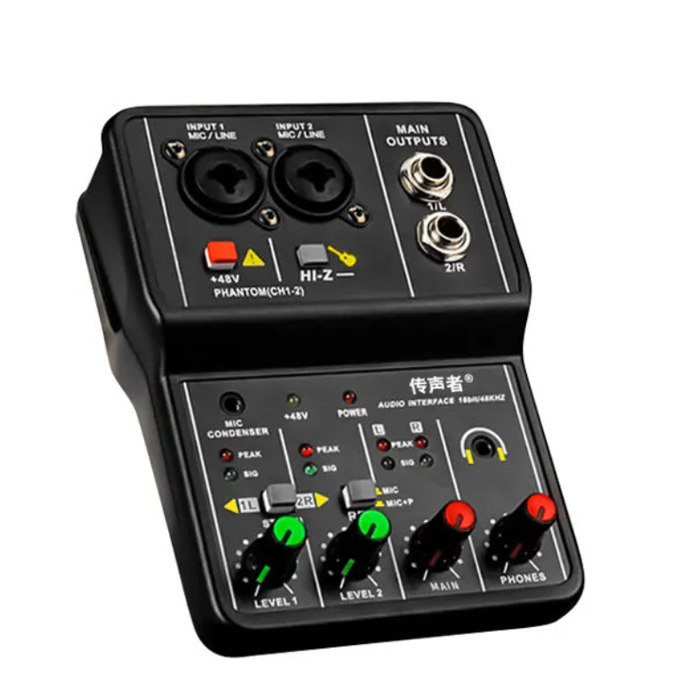 Audio Interface for Recording Computer Free Drive USB External Sound Card for Pc Pro Audio Equipment Professional Video