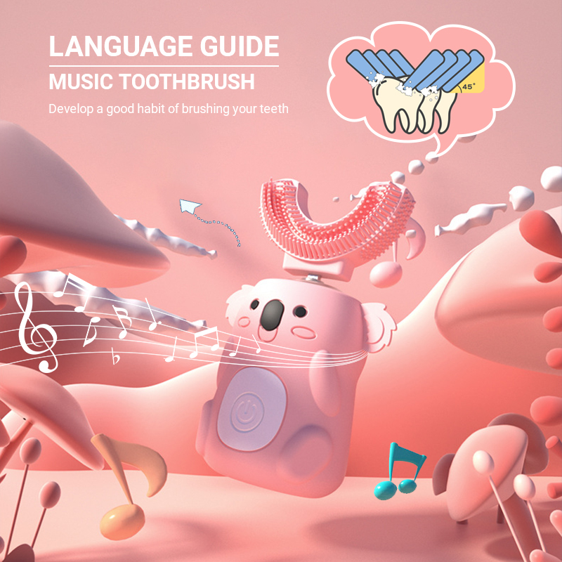 Electric Toothbrush U Shaped Type Toothbrush 360 Degrees Ultrasonic Children Whitening Silicone Automatic Electric Toothbrush