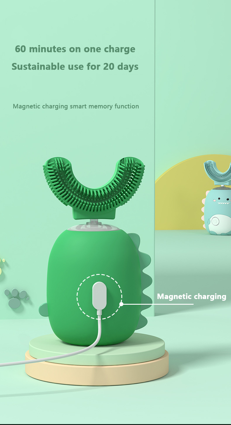 Electric Toothbrush for Kids Silicon Automatic Ultrasonic Teeth Tooth Brush Cartoon Pattern for Children Smart 360 Degrees U