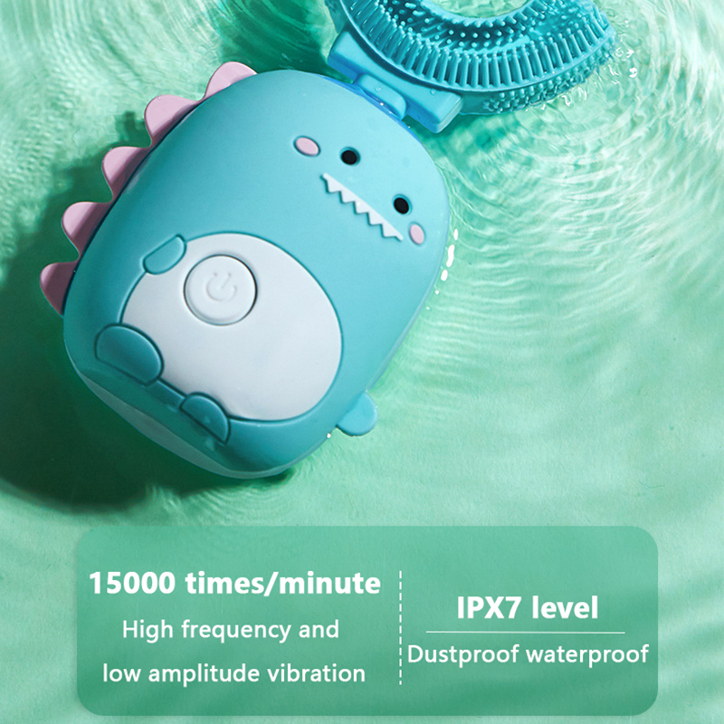 Electric Toothbrush for Kids Silicon Automatic Ultrasonic Teeth Tooth Brush Cartoon Pattern for Children Smart 360 Degrees U