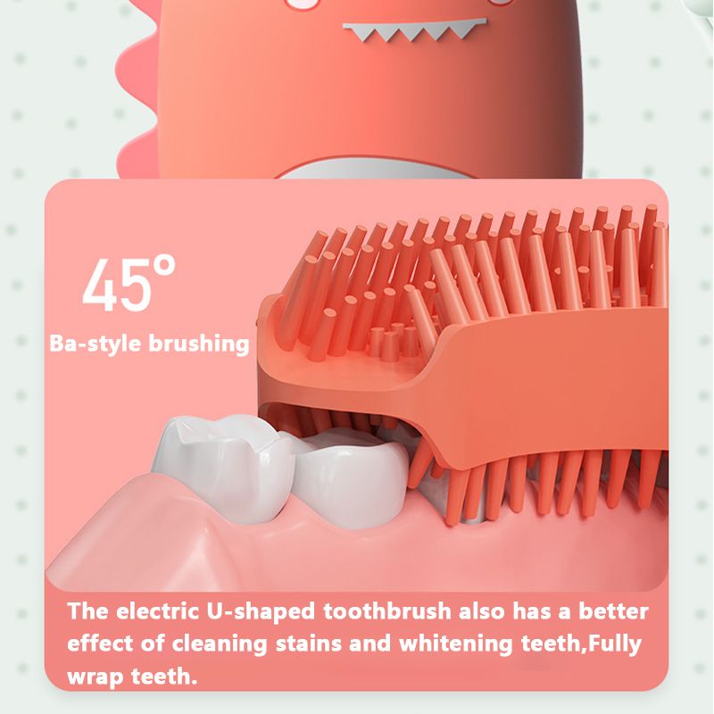 Electric Toothbrush for Kids Silicon Automatic Ultrasonic Teeth Tooth Brush Cartoon Pattern for Children Smart 360 Degrees U