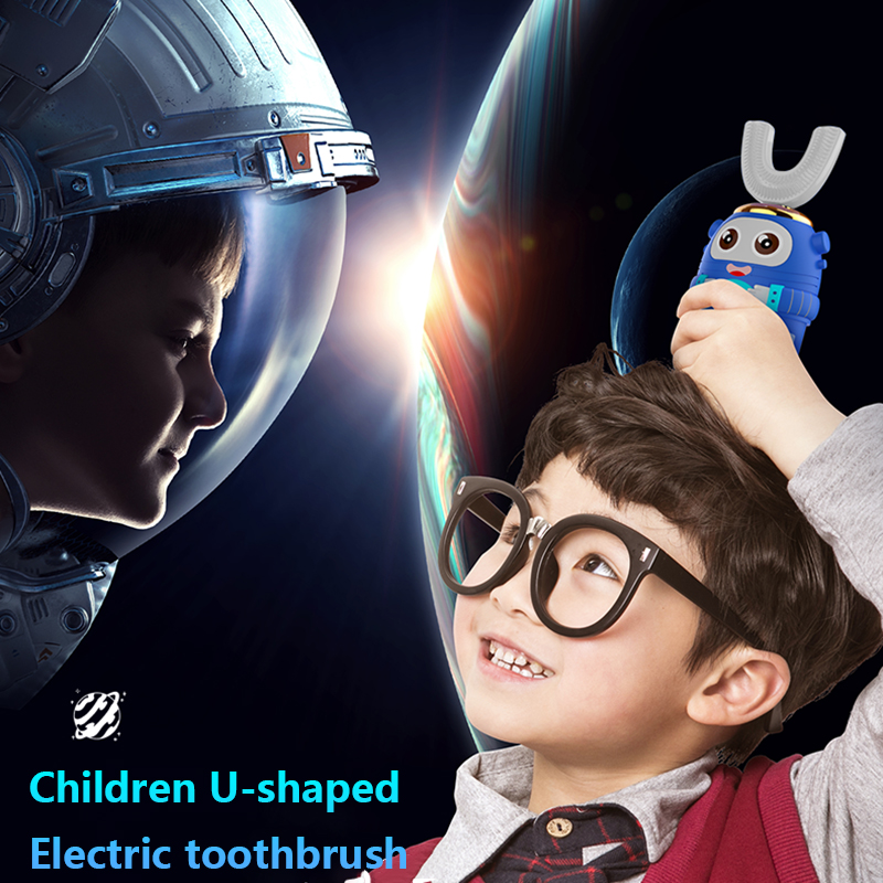 Intelligent 360 Degrees silicone U type XaoMi Ultrasonic automatic Electric Toothbrush USB Charging Cartoon Pattern Children